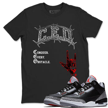 3s Black Cement shirts to match jordans CEO sneaker match tees Air Jordan 3 Black Cement match shoes to clothes SNRT Sneaker Tees unisex cotton Black 1 shirts