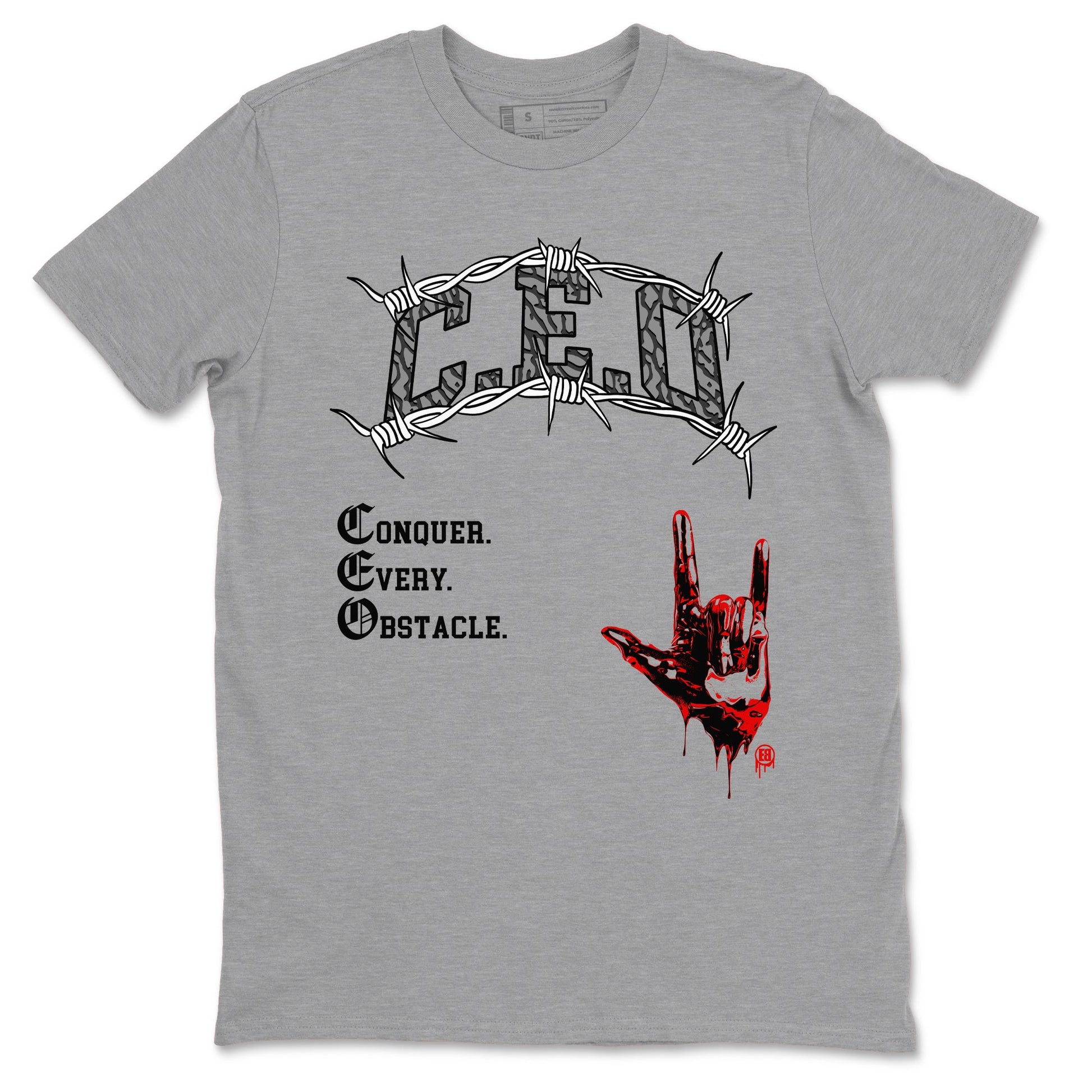 3s Black Cement shirts to match jordans CEO sneaker match tees Air Jordan 3 Black Cement match shoes to clothes SNRT Sneaker Tees unisex cotton Heather Grey 2 shirts