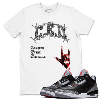3s Black Cement shirts to match jordans CEO sneaker match tees Air Jordan 3 Black Cement match shoes to clothes SNRT Sneaker Tees unisex cotton White 1 shirts