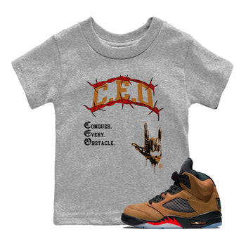 5s Archaeo Brown shirts to match jordans CEO sneaker match tees Air Jordan 5 Archaeo Brown match shoes to clothes SNRT Sneaker Tees Youth Baby Heather Grey 1 tee
