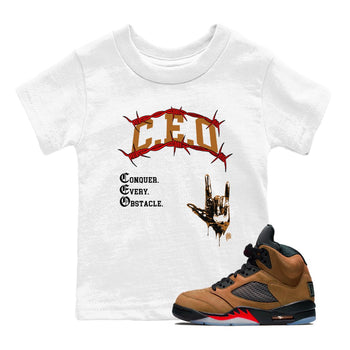5s Archaeo Brown shirts to match jordans CEO sneaker match tees Air Jordan 5 Archaeo Brown match shoes to clothes SNRT Sneaker Tees Youth Baby White 1 tee