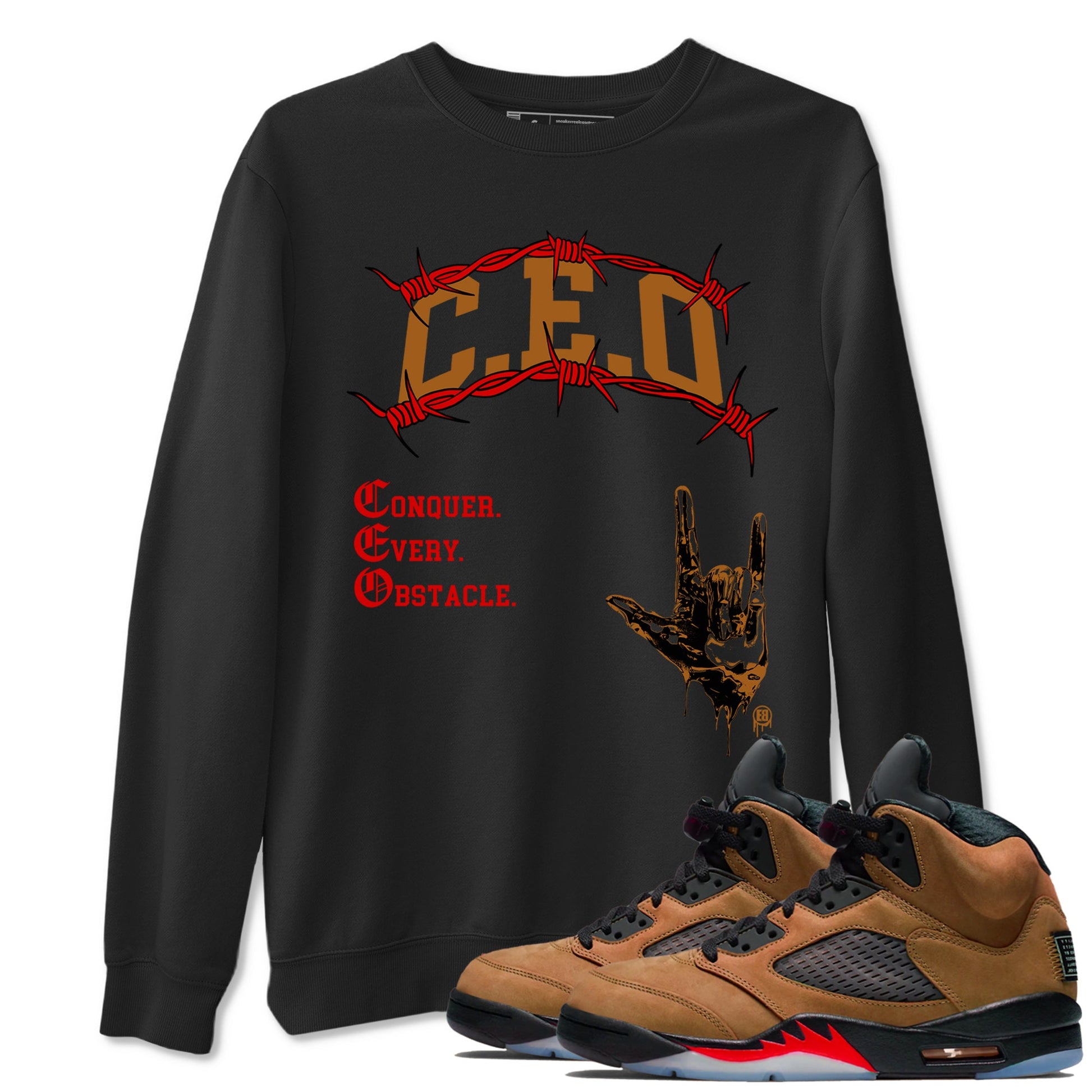 5s Archaeo Brown shirts to match jordans CEO sneaker match tees Air Jordan 5 Archaeo Brown match shoes to clothes SNRT Sneaker Tees unisex cotton Black 1 shirts