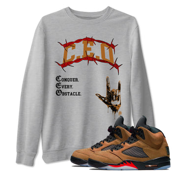 5s Archaeo Brown shirts to match jordans CEO sneaker match tees Air Jordan 5 Archaeo Brown match shoes to clothes SNRT Sneaker Tees unisex cotton Heather Grey 1 shirts