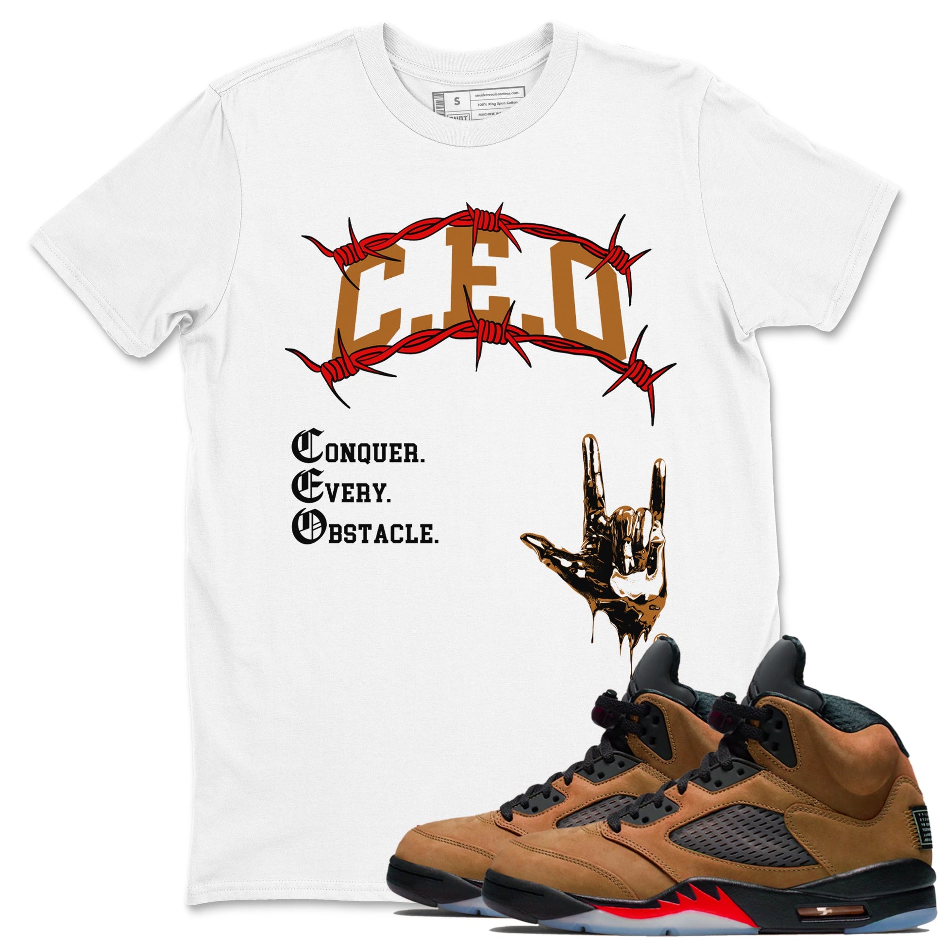 5s Archaeo Brown shirts to match jordans CEO sneaker match tees Air Jordan 5 Archaeo Brown match shoes to clothes SNRT Sneaker Tees unisex cotton White 1 shirts