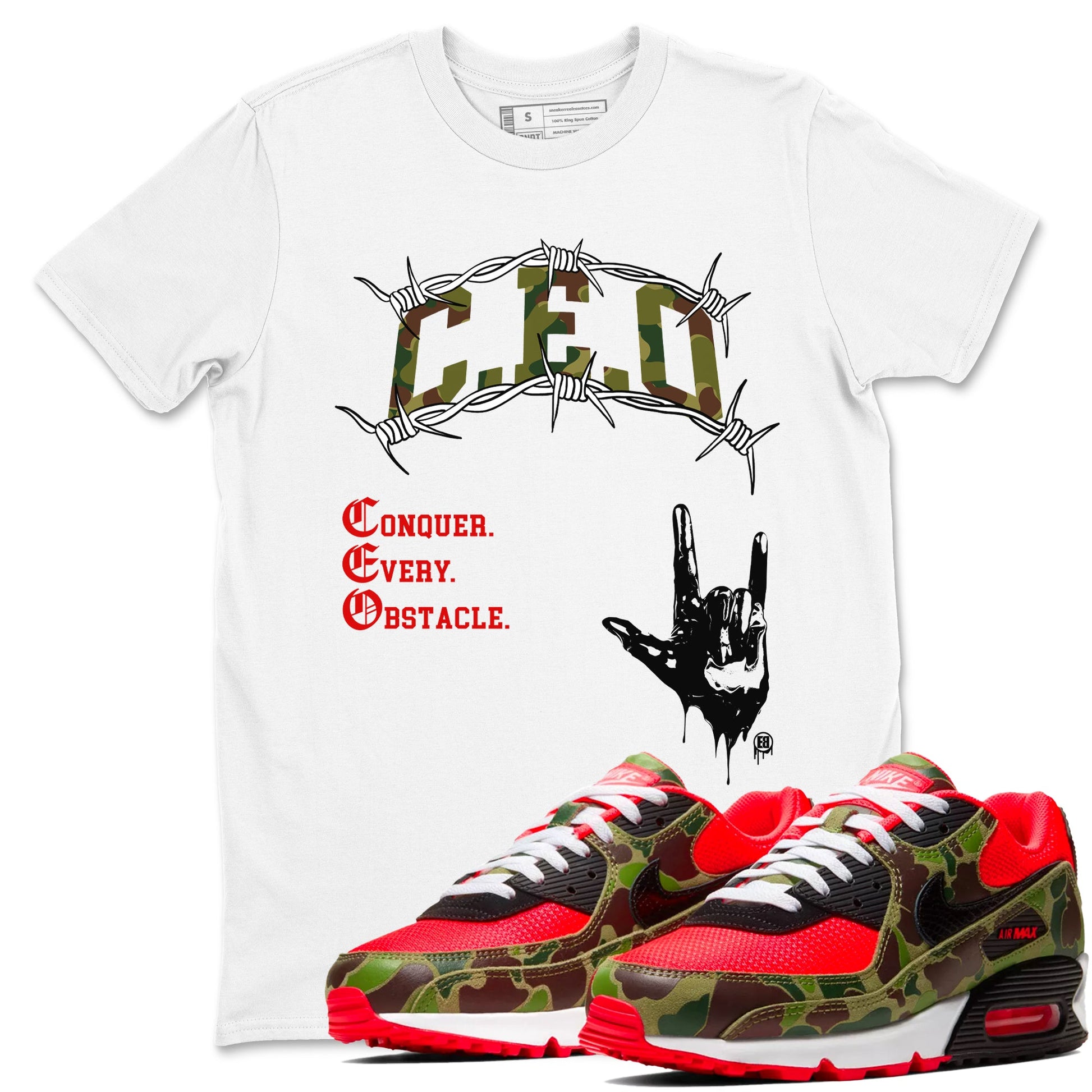 Air Max 90 Reverse Camo shirts to match jordans CEO sneaker match tees Air Max 90 Reverse Duck Camo match shoes to clothes SNRT Sneaker Tees unisex cotton White 1 shirts