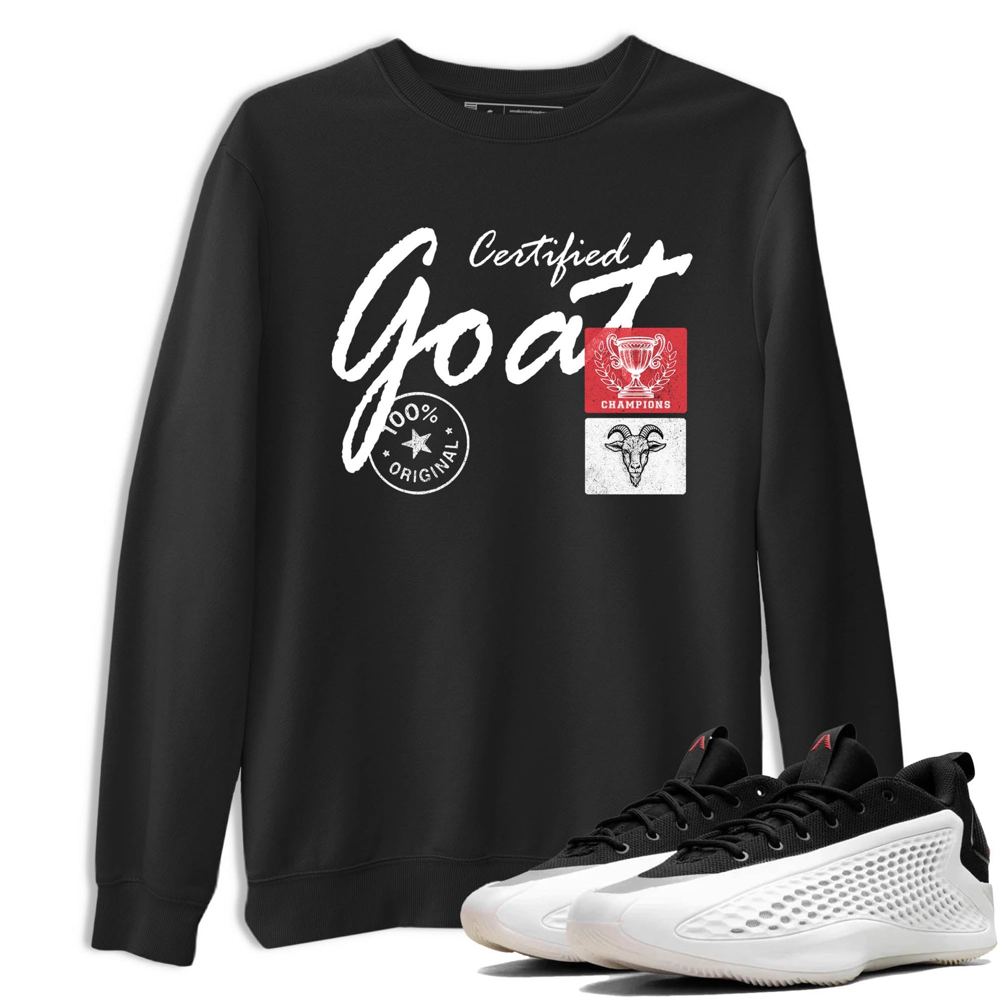 Sneaker Threads – Sneaker Tees To Match Adidas AE 1 Best Of Adi – Certified Goat Graphic Tee Black 1. Perfect for Jordan releases 2025 colorways. AE 1 Best Of Adi: Perfect for Anthony Edwards basketball sneaker drops and bold black, white, and red colorways from 2025.