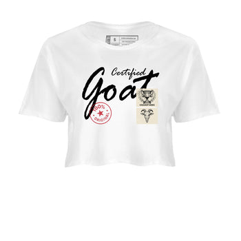 Sneaker Threads – Sneaker Tees To Match Air Foamposite One Pearl – Certified Goat Crop Tee White 2. Perfect for Jordan releases 2025 colorways.