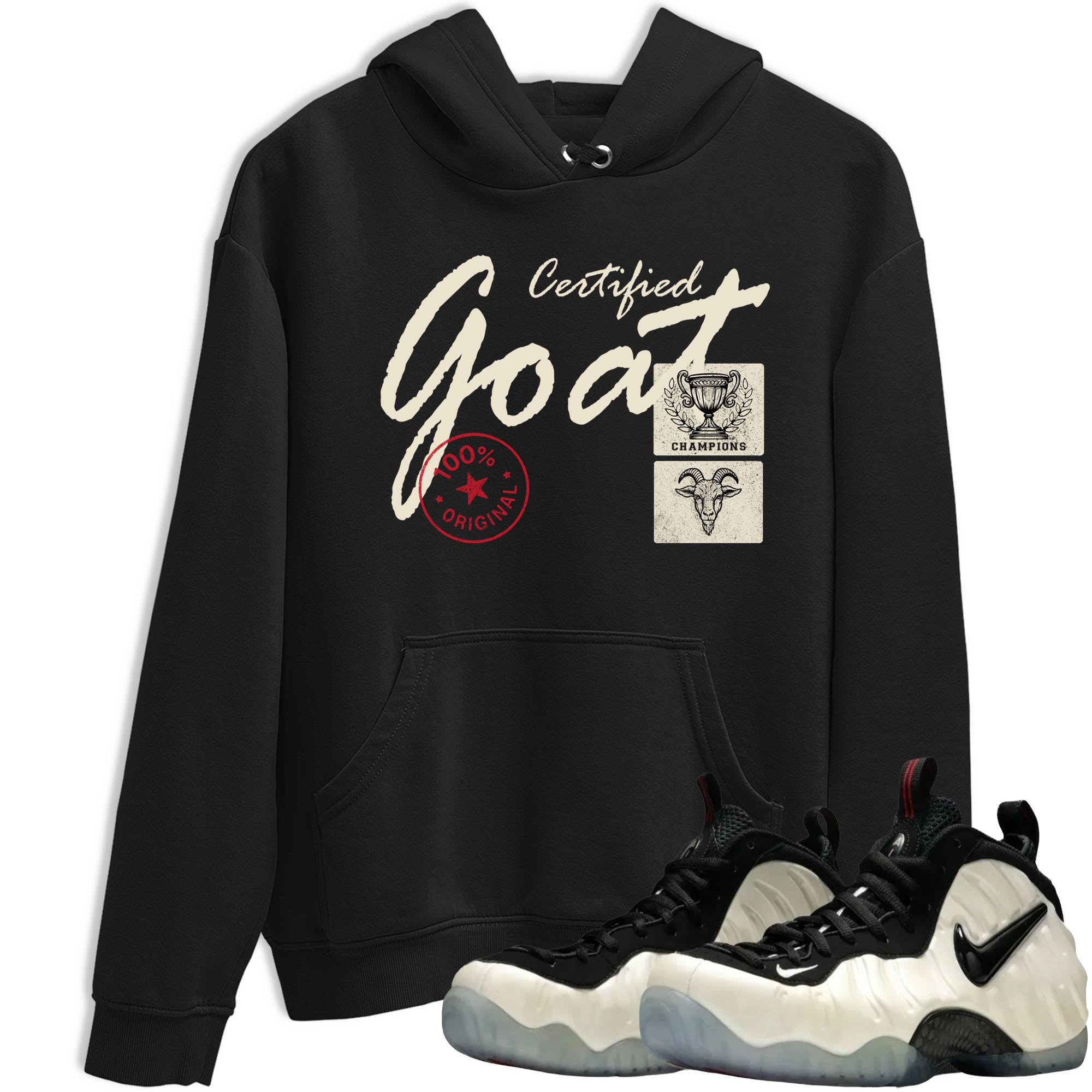 Sneaker Threads – Sneaker Tees To Match Air Foamposite One Pearl – Certified Goat Graphic Tee Black 1. Perfect for Jordan releases 2025 colorways.