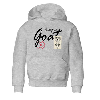 Sneaker Threads – Sneaker Tees To Match Air Foamposite One Pearl – Certified Goat Youth Graphic Tee Heather Grey 2. Perfect for Jordan releases 2025 colorways.