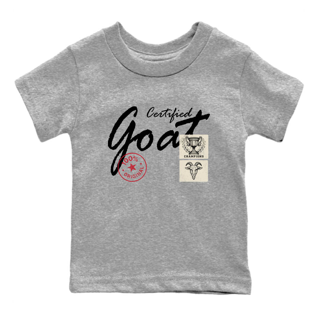 Sneaker Threads – Sneaker Tees To Match Air Foamposite One Pearl – Certified Goat Youth Graphic Tee Heather Grey 2. Perfect for Jordan releases 2025 colorways.