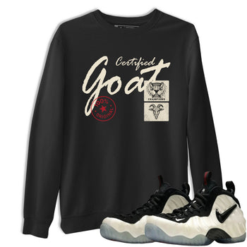 Sneaker Threads – Sneaker Tees To Match Air Foamposite One Pearl – Certified Goat Graphic Tee Black 1. Perfect for Jordan releases 2025 colorways.
