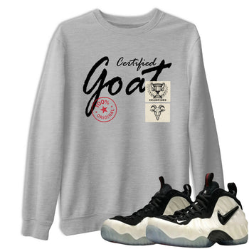 Sneaker Threads – Sneaker Tees To Match Air Foamposite One Pearl – Certified Goat Graphic Tee Heather Grey 1. Perfect for Jordan releases 2025 colorways.