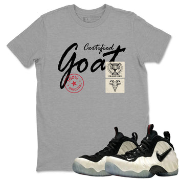 Sneaker Threads – Sneaker Tees To Match Air Foamposite One Pearl – Certified Goat Graphic Tee Heather Grey 1. Perfect for Jordan releases 2025 colorways.