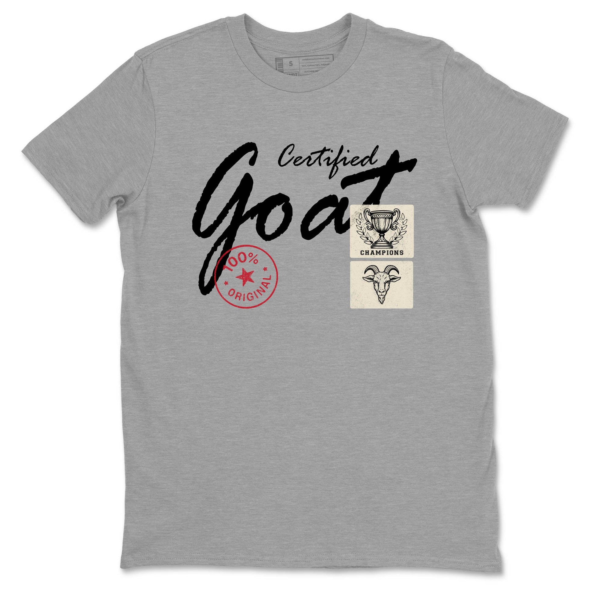 Sneaker Threads – Sneaker Tees To Match Air Foamposite One Pearl – Certified Goat Graphic Tee Heather Grey 2. Perfect for Jordan releases 2025 colorways.
