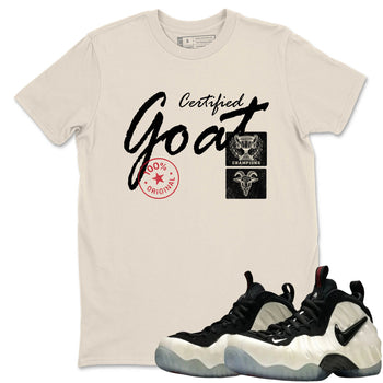 Sneaker Threads – Sneaker Tees To Match Air Foamposite One Pearl – Certified Goat Graphic Tee Natural 1. Perfect for Jordan releases 2025 colorways.