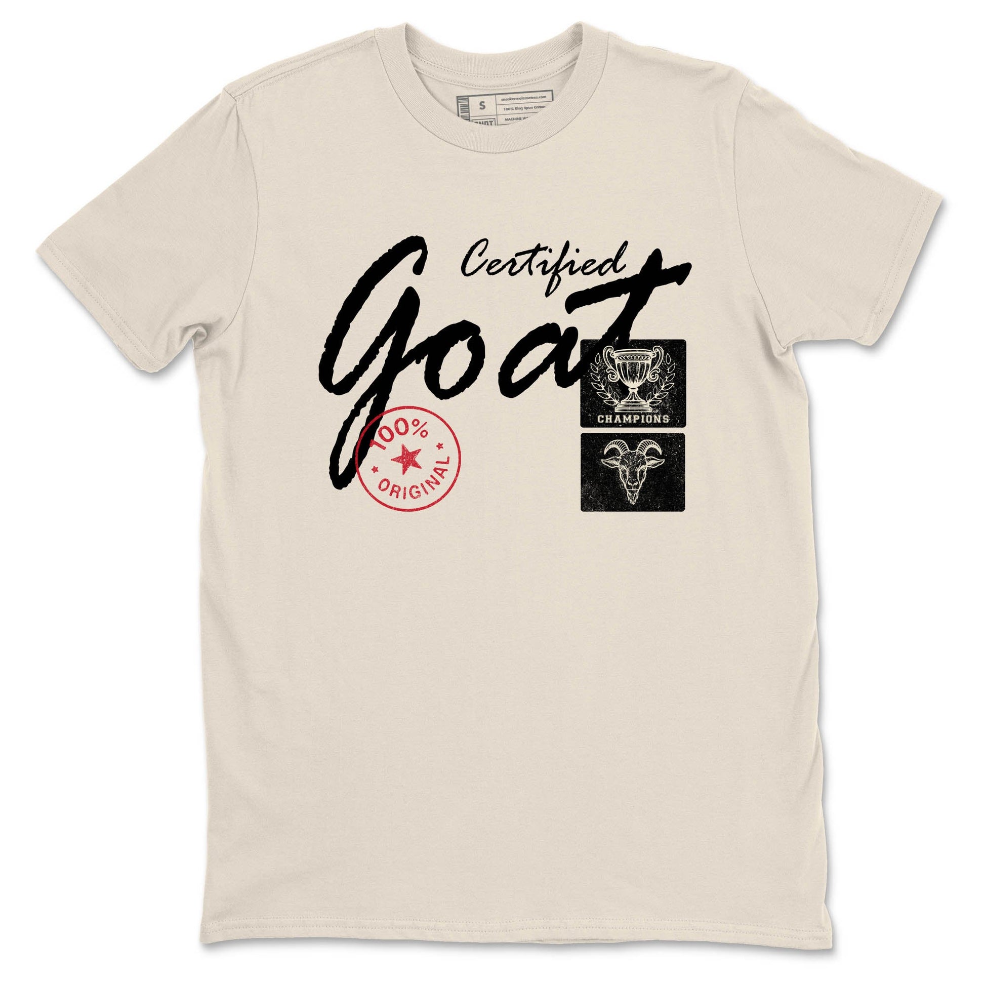 Sneaker Threads – Sneaker Tees To Match Air Foamposite One Pearl – Certified Goat Graphic Tee Natural 2. Perfect for Jordan releases 2025 colorways.