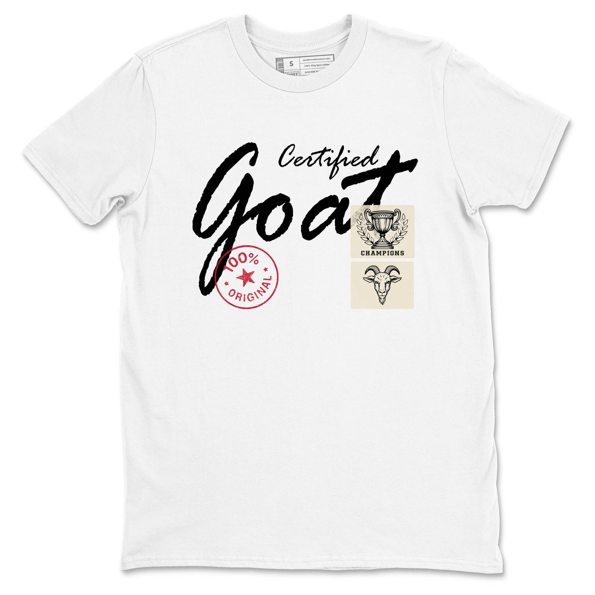 Sneaker Threads – Sneaker Tees To Match Air Foamposite One Pearl – Certified Goat Graphic Tee White 2. Perfect for Jordan releases 2025 colorways.