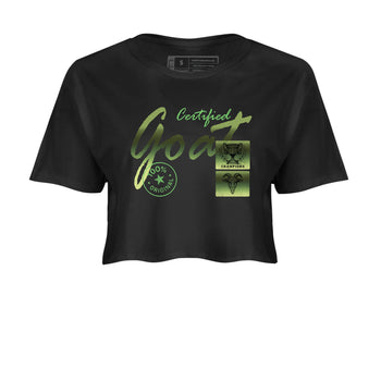 Best Christmas gifts for sneakerheads - Sneaker Tees To Match Air Foamposite One Pine Green Sneakers – Certified Goat Crop T-Shirt Black 2