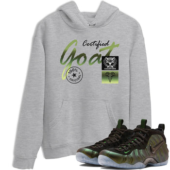 Best Christmas gifts for sneakerheads - Sneaker Tees To Match Air Foamposite One Pine Green Sneakers – Certified Goat Tee Heather Grey 1