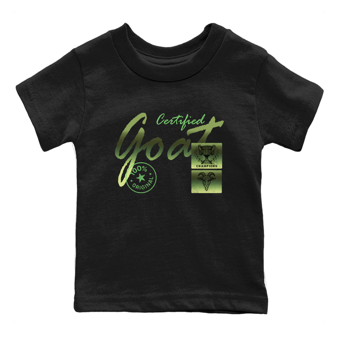 Best Christmas gifts for sneakerheads - Sneaker Tees To Match Air Foamposite One Pine Green Sneakers – Certified Goat Kids T-Shirt Black 2