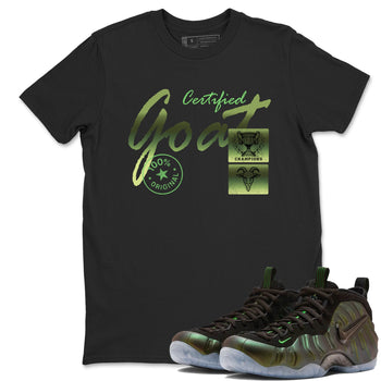 Best Christmas gifts for sneakerheads - Sneaker Tees To Match Air Foamposite One Pine Green Sneakers – Certified Goat Tee Black 1