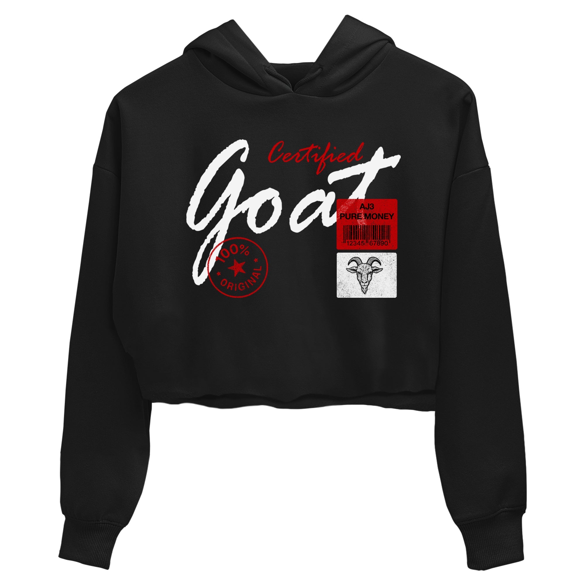 Certified Goat womens crop tee made to vibe with the Air Force 1 University Red sneakers — the perfect match in Black 2.