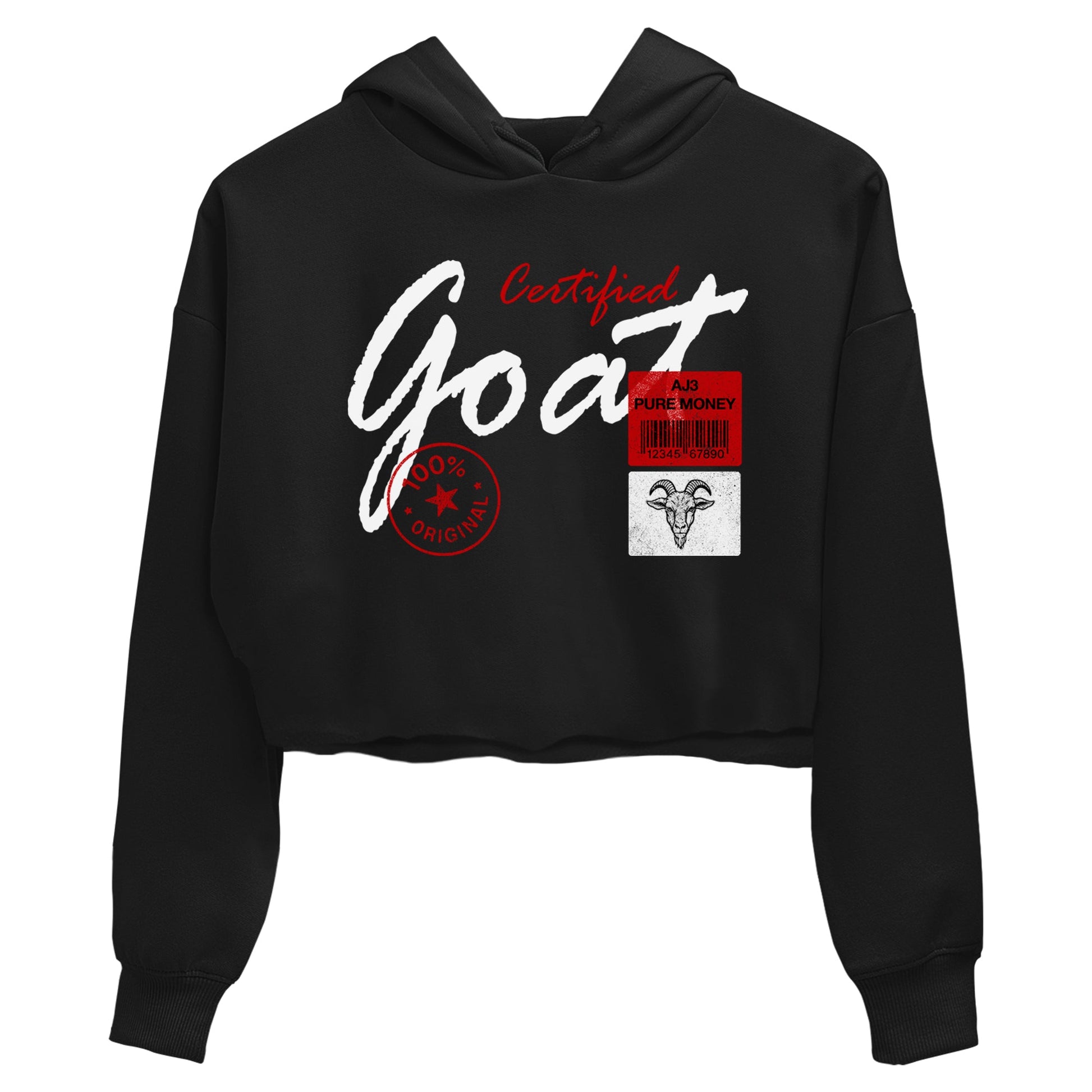 Certified Goat womens crop tee made to vibe with the Air Force 1 University Red sneakers — the perfect match in Black 2.