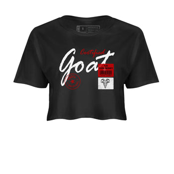 Certified Goat womens crop tee made to vibe with the Air Force 1 University Red sneakers — the perfect match in Black 2.