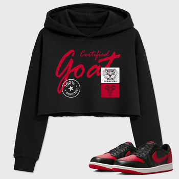 Sneaker match tees – Sneaker Tees To Match Air Jordan 1 Banned Shoes – Certified Goat Crop T-Shirt Black 1