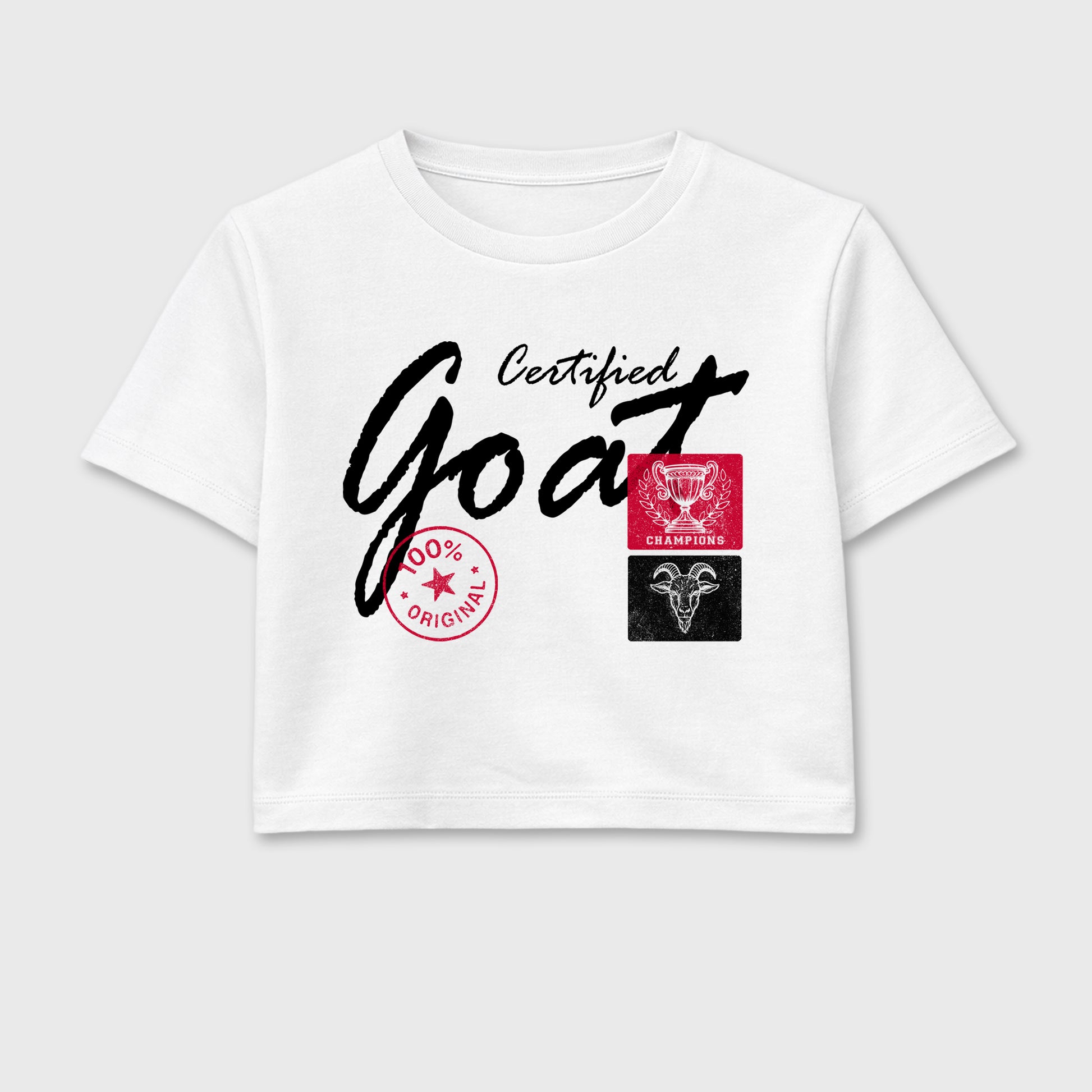 Sneaker match tees – Sneaker Tees To Match Air Jordan 1 Banned Shoes – Certified Goat Crop T-Shirt White 2