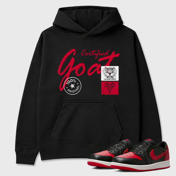 Sneaker match tees – Sneaker Tees To Match Air Jordan 1 Banned Shoes – Certified Goat Tee Black 1