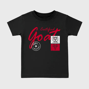 Sneaker match tees – Sneaker Tees To Match Air Jordan 1 Banned Shoes – Certified Goat Kids T-Shirt Black 2