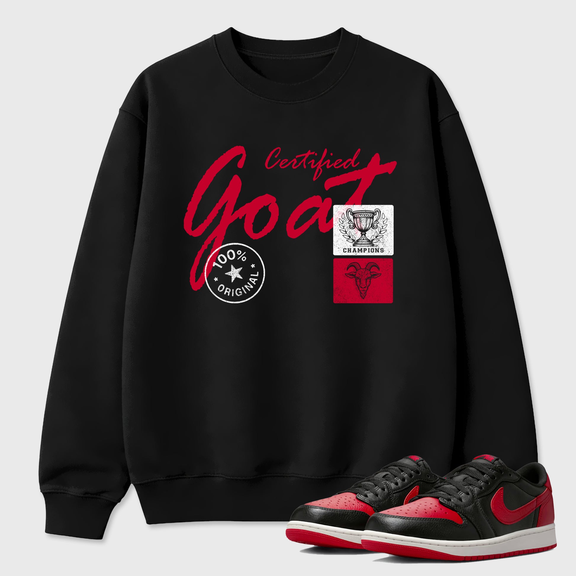 Sneaker match tees – Sneaker Tees To Match Air Jordan 1 Banned Shoes – Certified Goat Tee Black 1