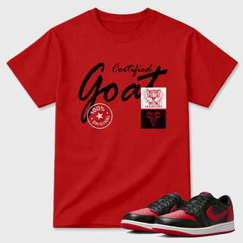 Sneaker match tees – Sneaker Tees To Match Air Jordan 1 Banned Shoes – Certified Goat Tee Red 1