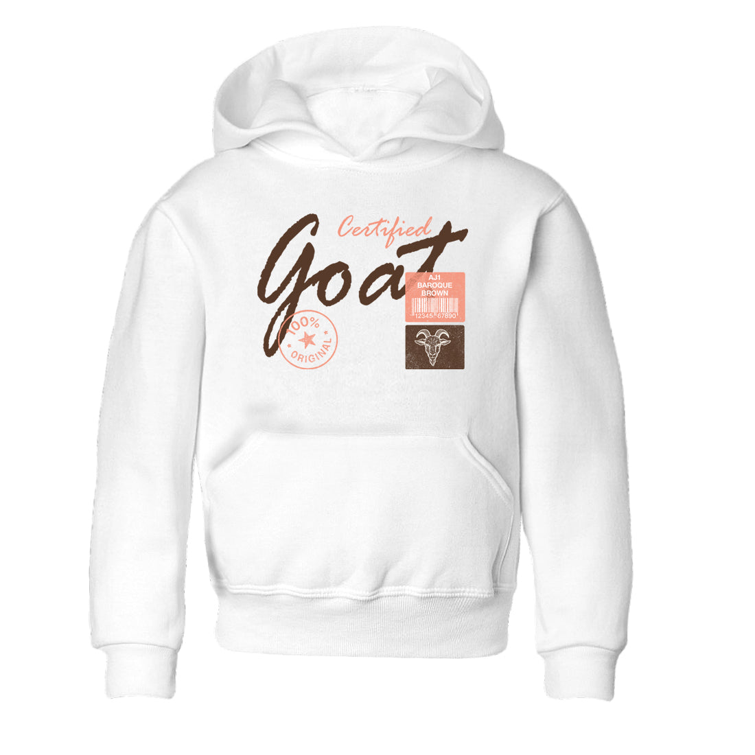 Sneaker match tees – Sneaker Tees To Match Air Jordan 1 Baroque Brown Shoes – Certified Goat Kids T-Shirt White 2