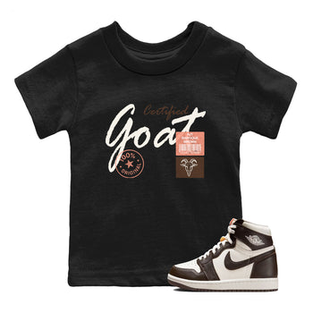 Sneaker match tees – Sneaker Tees To Match Air Jordan 1 Baroque Brown Shoes – Certified Goat Kids T-Shirt Black 1