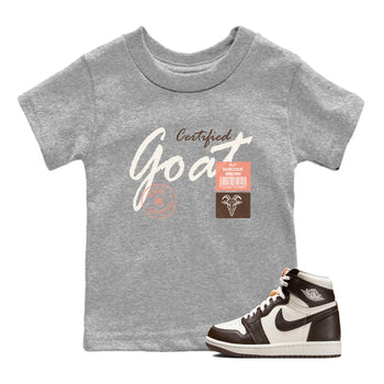 Sneaker match tees – Sneaker Tees To Match Air Jordan 1 Baroque Brown Shoes – Certified Goat Kids T-Shirt Heather Grey 1