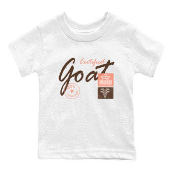 Sneaker match tees – Sneaker Tees To Match Air Jordan 1 Baroque Brown Shoes – Certified Goat Kids T-Shirt White 2