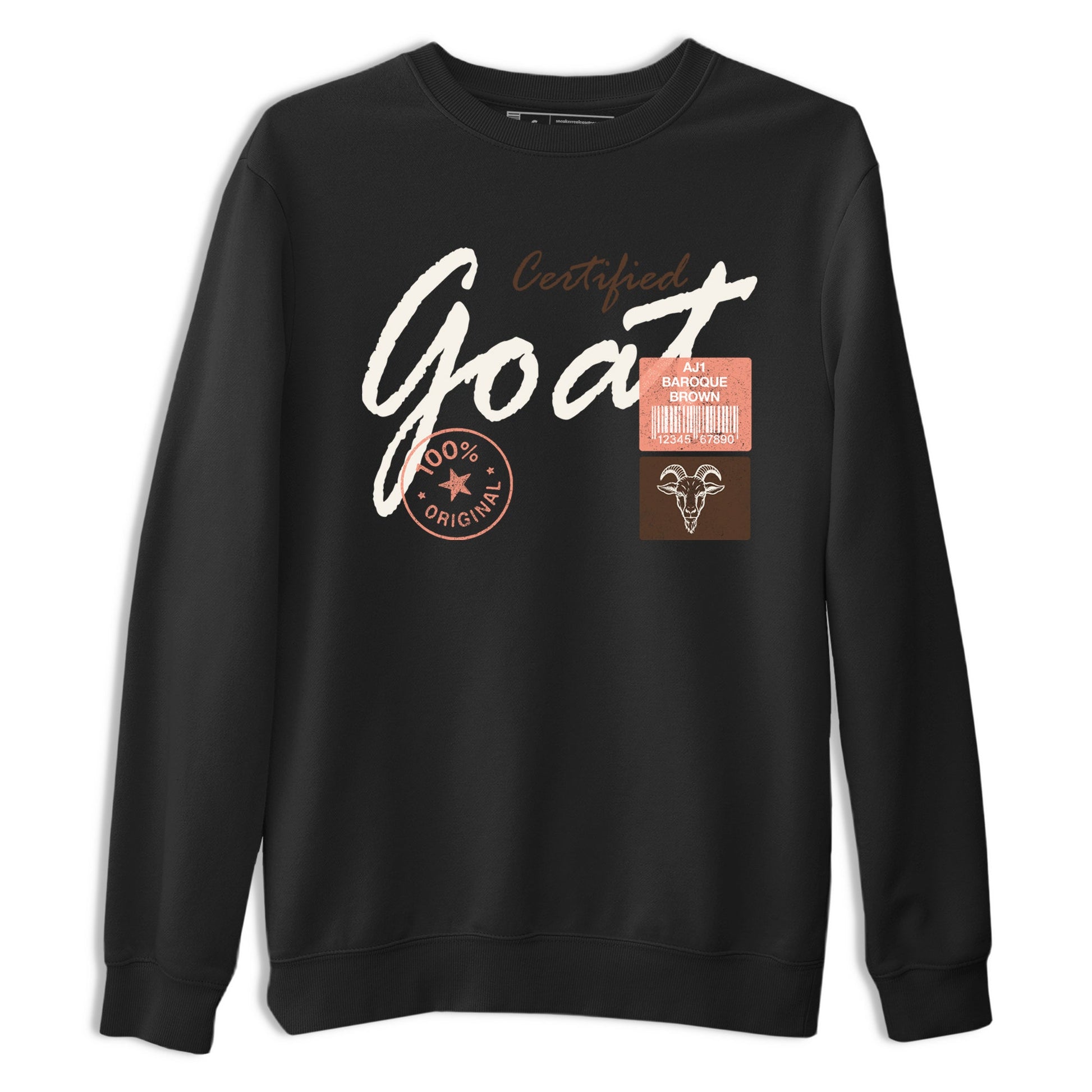 Sneaker match tees – Sneaker Tees To Match Air Jordan 1 Baroque Brown Shoes – Certified Goat Tee Black 2