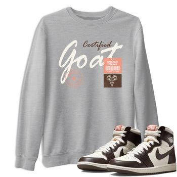Sneaker match tees – Sneaker Tees To Match Air Jordan 1 Baroque Brown Shoes – Certified Goat Tee Heather Grey 1