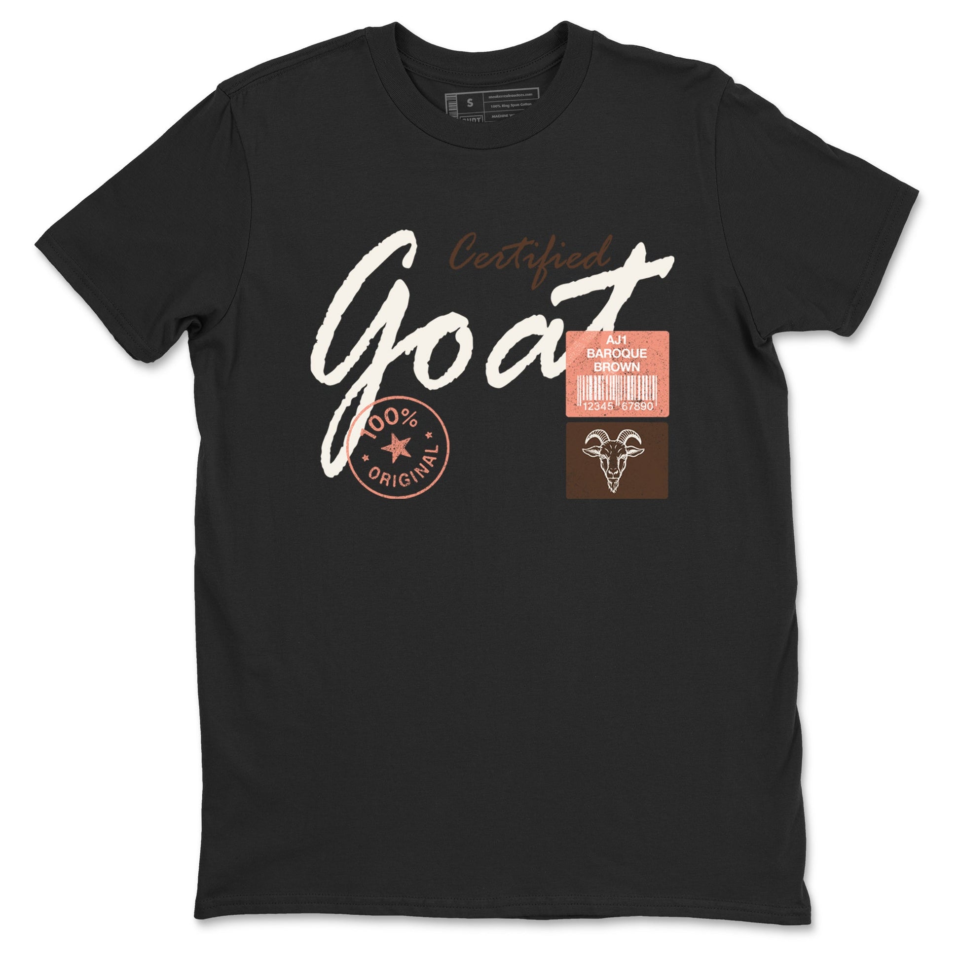 Sneaker match tees – Sneaker Tees To Match Air Jordan 1 Baroque Brown Shoes – Certified Goat Tee Black 2