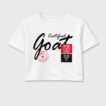Sneaker match tees – Sneaker Tees To Match Air Jordan 1 Flight Club Shoes – Certified Goat Crop T-Shirt White 2