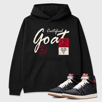 Sneaker match tees – Sneaker Tees To Match Air Jordan 1 Flight Club Shoes – Certified Goat Tee Black 1