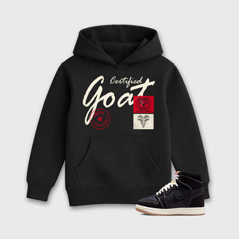 Sneaker match tees – Sneaker Tees To Match Air Jordan 1 Flight Club Shoes – Certified Goat Kids T-Shirt Black 1