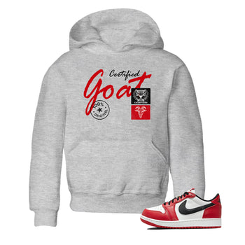 Best Sneakerfit graphic tee – Sneaker Tees To Match Air Jordan 1 Low Chicago Sneakers – Certified Goat Kids T-Shirt Heather Grey 1