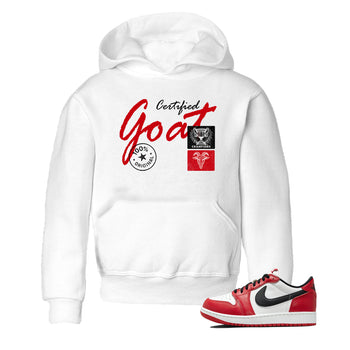 Best Sneakerfit graphic tee – Sneaker Tees To Match Air Jordan 1 Low Chicago Sneakers – Certified Goat Kids T-Shirt White 1