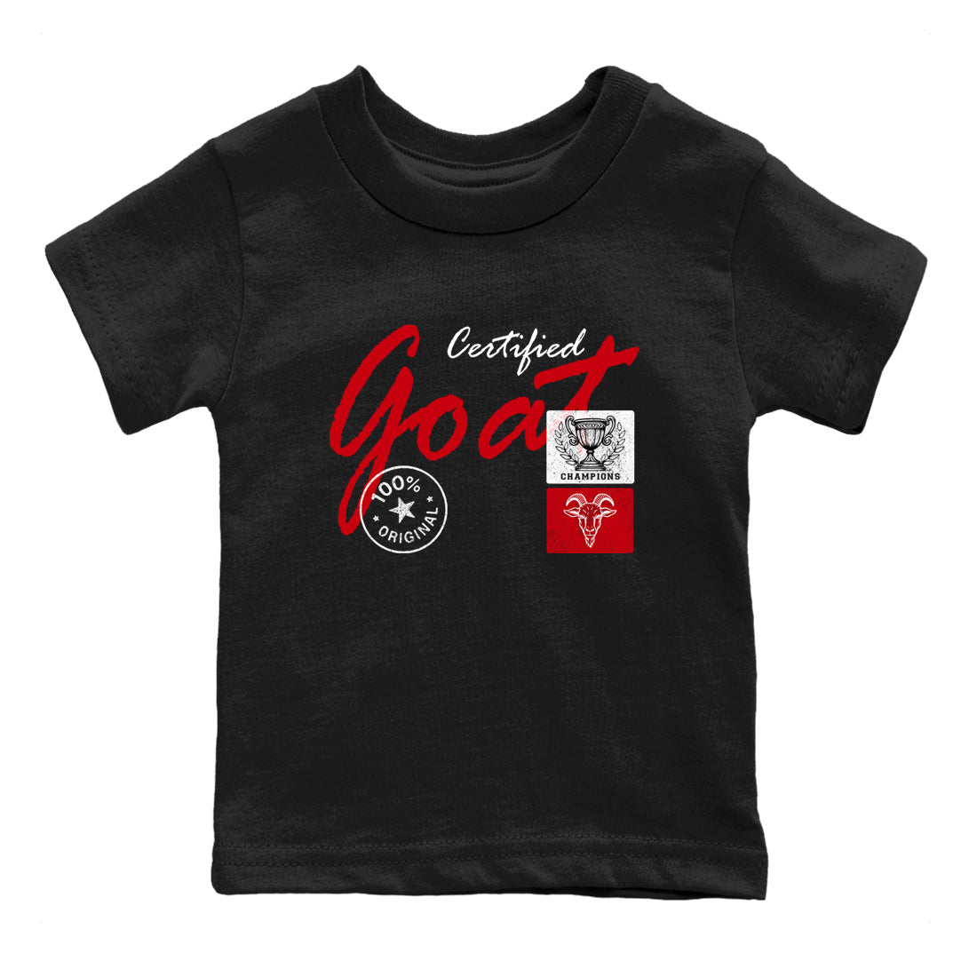 Best Sneakerfit graphic tee – Sneaker Tees To Match Air Jordan 1 Low Chicago Sneakers – Certified Goat Kids T-Shirt Black 2