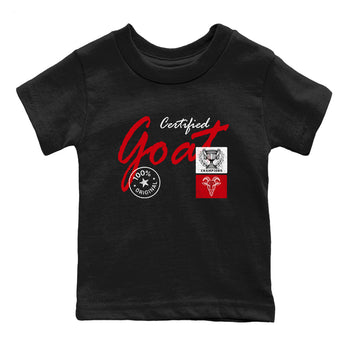 Best Sneakerfit graphic tee – Sneaker Tees To Match Air Jordan 1 Low Chicago Sneakers – Certified Goat Kids T-Shirt Black 2