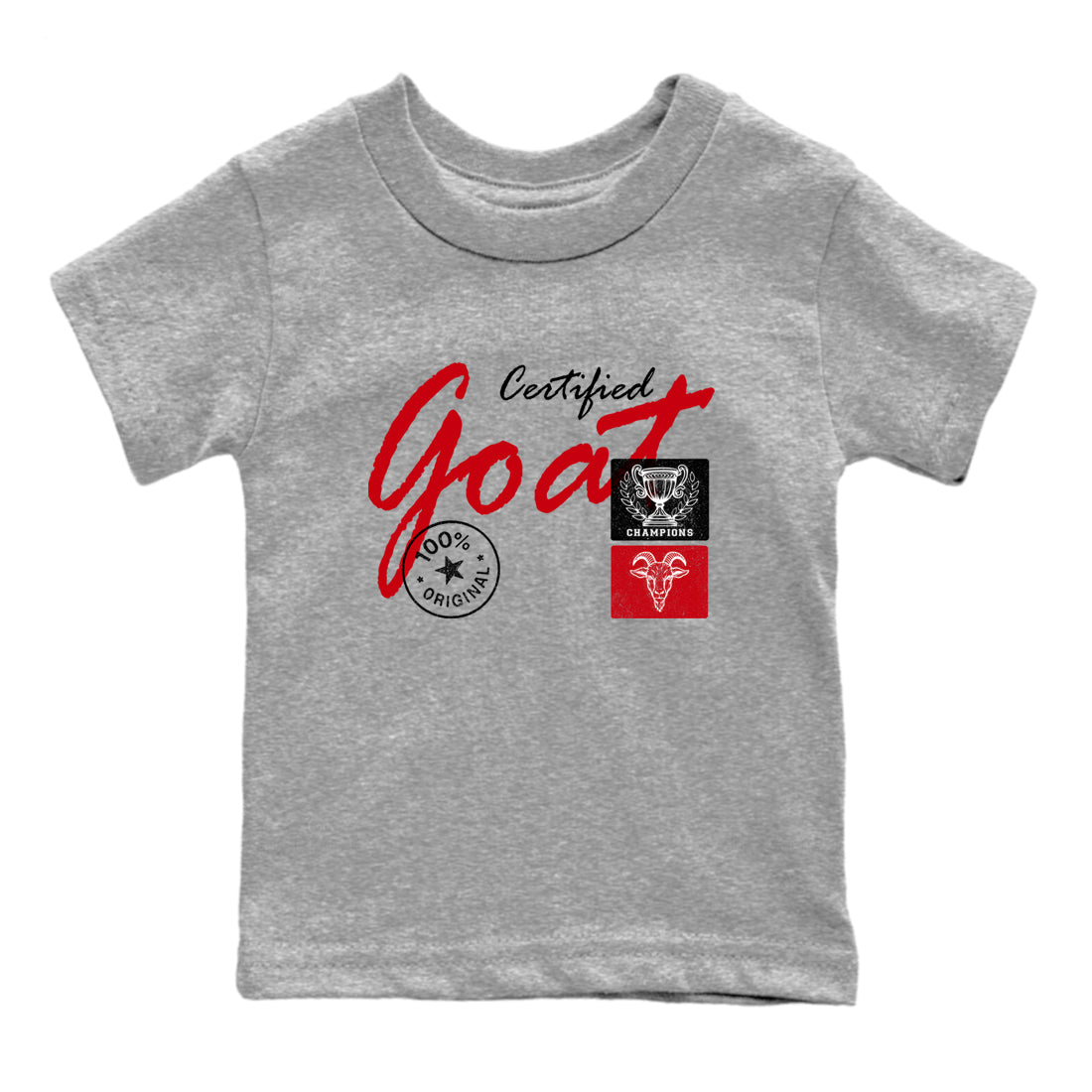 Best Sneakerfit graphic tee – Sneaker Tees To Match Air Jordan 1 Low Chicago Sneakers – Certified Goat Kids T-Shirt Heather Grey 2