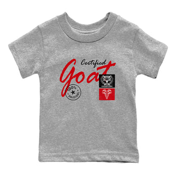Best Sneakerfit graphic tee – Sneaker Tees To Match Air Jordan 1 Low Chicago Sneakers – Certified Goat Kids T-Shirt Heather Grey 2